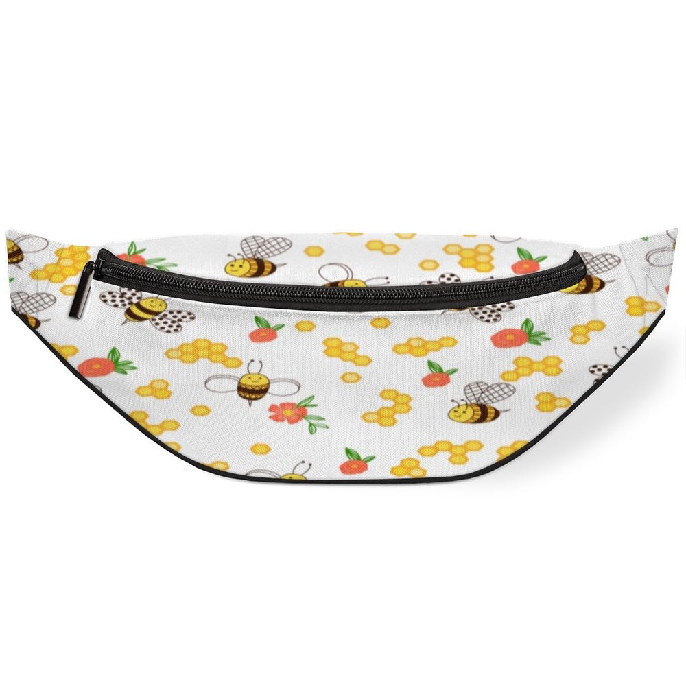 Fanny Pack for Women Men Lovely Bees Love Waist Pack Crossbody Bag with Adjustable Straps for Hiking Running Walking Travel Cycling