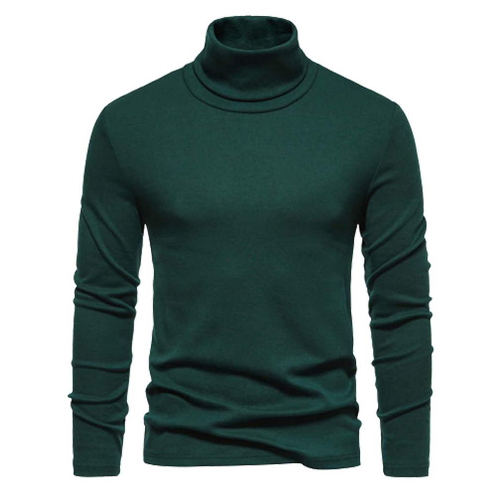 xoxingysm Mens Turtleneck Sweater Slim Fit Mock Neck Sweater Compression Long Sleeve Pullover Sweater Thermal Underwear Top Green