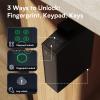 ADIMO Handgun Safe, Slider Biometric Fingerprint Gun Safe for Handgun Supports 3 Quickly Access Ways, Fingerprint, PIN Code and Key, Pistol Gun Lock Box for Car, Truck, Desk, Bedside view 2