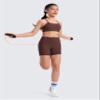 CRZ YOGA Girls Butterluxe Y Back Sports Bra - Yoga Athletic Casual Tops Scoop Neck Spaghetti Strap Padded Crop Kids Teen Taupe Medium view 3