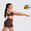 CRZ YOGA Girls Butterluxe Y Back Sports Bra - Yoga Athletic Casual Tops Scoop Neck Spaghetti Strap Padded Crop Kids Teen Taupe Medium view 4