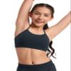 CRZ YOGA Girls Butterluxe Y Back Sports Bra - Yoga Athletic Casual Tops Scoop Neck Spaghetti Strap Padded Crop Kids Teen True Navy Medium view 1
