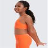 CRZ YOGA Girls Butterluxe Y Back Sports Bra - Yoga Athletic Casual Tops Scoop Neck Spaghetti Strap Padded Crop Kids Teen Neon Orange Large view 4
