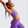 CRZ YOGA Girls Butterluxe Y Back Sports Bra - Yoga Athletic Casual Tops Scoop Neck Spaghetti Strap Padded Crop Kids Teen Royal Lilac Large view 4