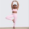CRZ YOGA Girls Butterluxe Y Back Sports Bra - Yoga Athletic Casual Tops Scoop Neck Spaghetti Strap Padded Crop Kids Teen Pink Peony Large view 3