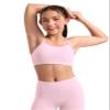 CRZ YOGA Girls Butterluxe Y Back Sports Bra - Yoga Athletic Casual Tops Scoop Neck Spaghetti Strap Padded Crop Kids Teen Pink Peony Medium view 1