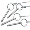 4Pcs Marine Hardware, Full 316 Stainless Steel Bimini top Ball pin, Latch Safety pin Single Plant Latch Ring Latch with Lanyard and Screws (1/4" x 2.5") view 1