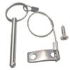 4Pcs Marine Hardware, Full 316 Stainless Steel Bimini top Ball pin, Latch Safety pin Single Plant Latch Ring Latch with Lanyard and Screws (1/4" x 2.5") view 3
