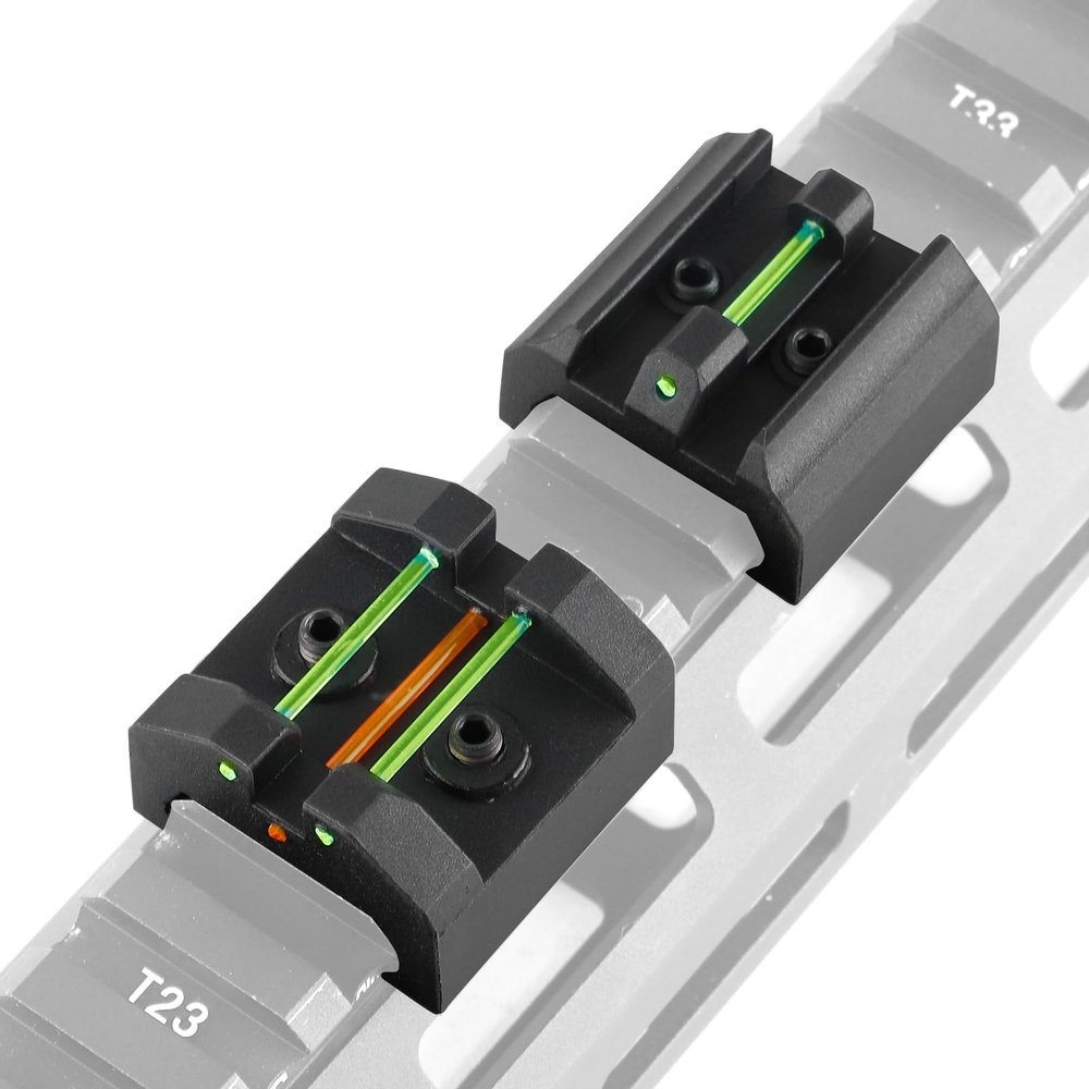 TPRCOL Low Baseline Optical Fiber Material Front and Rear Sight (Black T1-Low Baseline Fiber Optic Sight)
