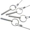 4Pcs Marine Hardware, Full 316 Stainless Steel Bimini top Ball pin, Latch Safety pin Single Plant Latch Ring Latch with Lanyard and Screws (1/4" x 2") view 1