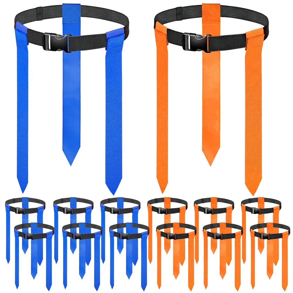Niantime Durable Flag Football Belts, 14 Players Adjustable Football Games Training Belts with 42 Flags Outdoor Sport Training Equipment