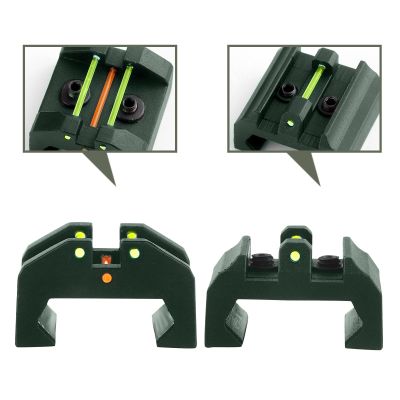 TPRCOL Low Baseline Fiber Optic Sight Front and Rear Sight (Green T1- Low Baseline Fiber Optic Sight)