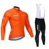 Bestgift Cycling Jerseys Long Sleeve Team Long Sleeve Set Bib Long Pants Orange 2 XL view 1
