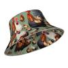 MYGANN Rooster and Chicken Unisex Double-Sided Hat with Reflective Strips for Outdoor Activities Camping Beach Fishing Clothing Black view 4