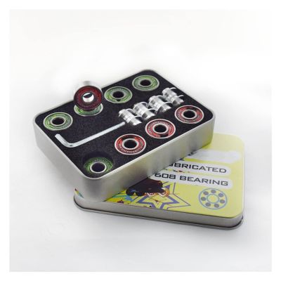 WEIWEIBEIER 16Pcs 7 Beads Lubricated 608RS 608 Skating Bearing for Inline Speed Roller Skates Shoes Skateboard Patines Spacer