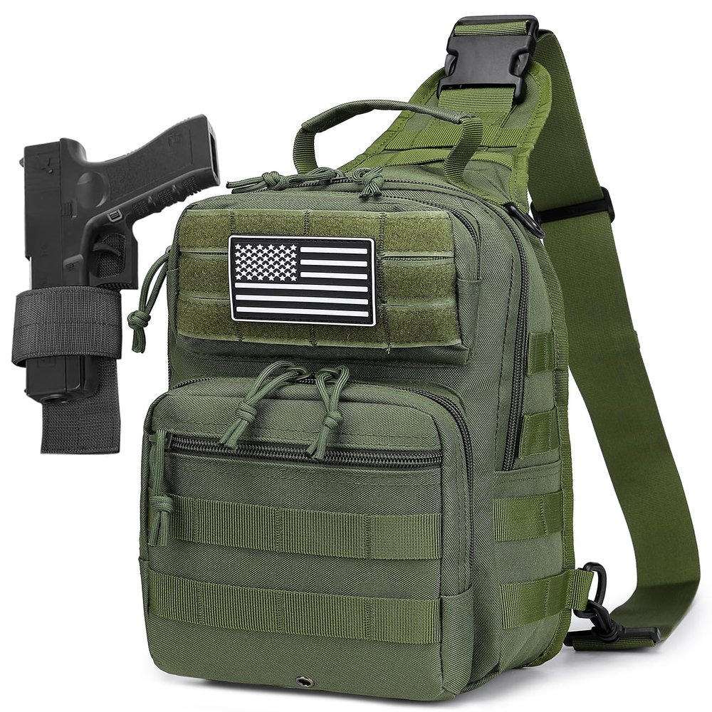 HPDF Small Tactical Military Backpack Sling Crossbody Holster Bag For Men CCW Sling Bag 10L