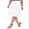 Urban CoCo Women's A-Line Elastic High Waist Flare Work Midi Knee Length Stretchy Skirt(L, White) view 4