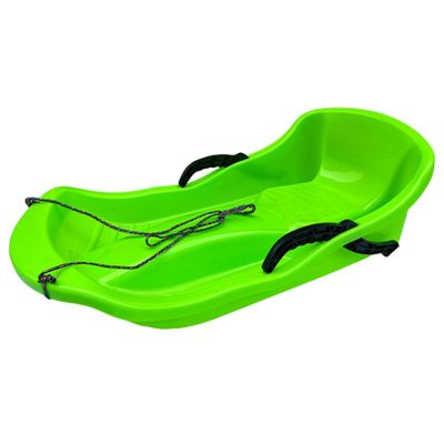 Plastic Snow Sled with Pull Rope and Handle Grips, Classic Winter Fun Ski Skooter Snowboard Kick-Scooter Sled for Use on Snow, Outdoor Sledding for Family Holiday Winter Activity