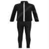 JEATHA Kids Ice Skating Training Costume Sports Athletic Tracksuit Long Sleeve Rhinestone Jacket with Pants Set Black B 6 Years view 1