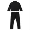 JEATHA Kids Ice Skating Training Costume Sports Athletic Tracksuit Long Sleeve Rhinestone Jacket with Pants Set Black B 6 Years view 4