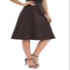 Urban CoCo Women's A-Line Elastic High Waist Flare Work Midi Knee Length Stretchy Skirt(L, Brown) view 2