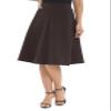 Urban CoCo Women's A-Line Elastic High Waist Flare Work Midi Knee Length Stretchy Skirt(L, Brown) view 3