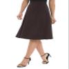 Urban CoCo Women's A-Line Elastic High Waist Flare Work Midi Knee Length Stretchy Skirt(L, Brown) view 4