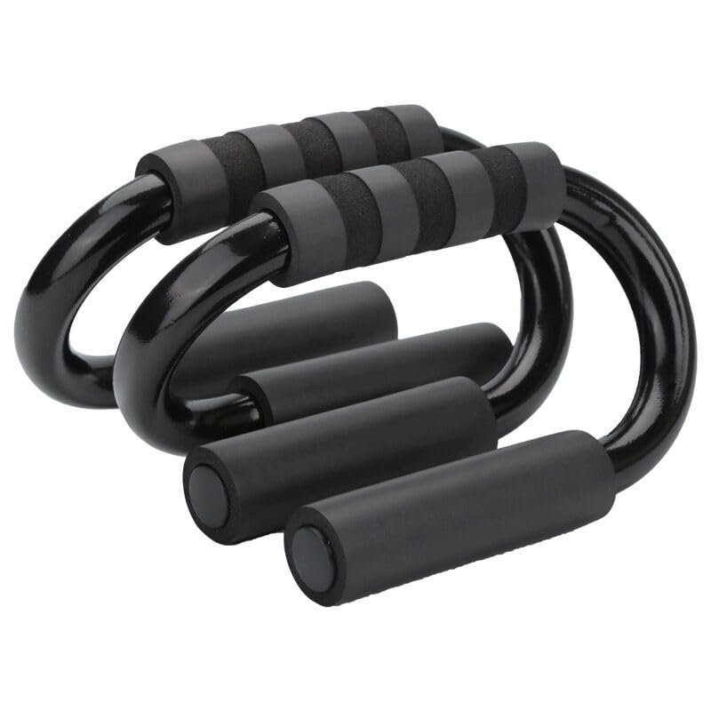 1 Pair S-Shaped Push Up Bars Non-Slip Push Up Stands Sweat Absorbent Foam Handles Floor Strength Training Equipment for Men Women Home Gym