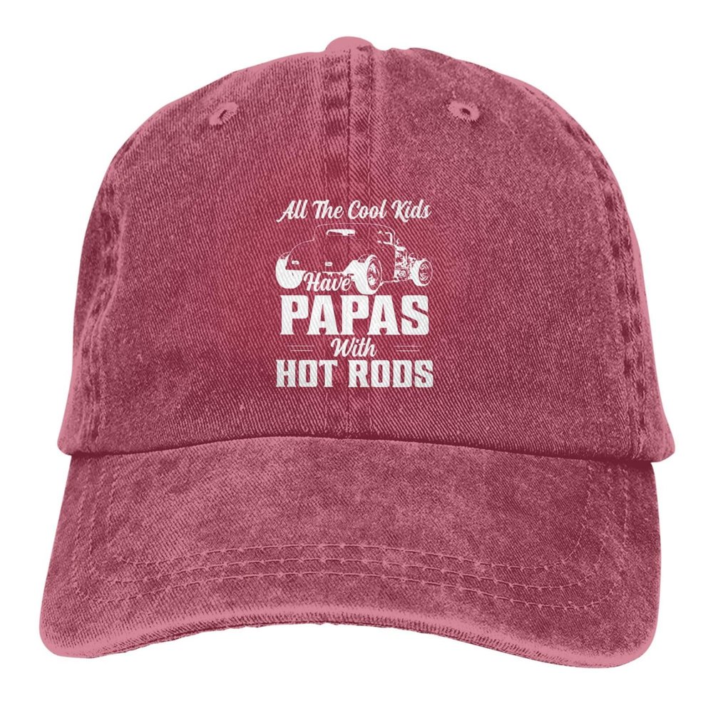All The Cool Kids Have Papas with Hot Rods Ponytail Baseball Cap Vintage Denim Cowboy Hat Washed Trucker Hats