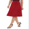 Urban CoCo Women's A-Line Elastic High Waist Flare Work Midi Knee Length Stretchy Skirt(XL, Red) view 4