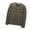 Bestgift Down jacket men's underwear large size round neck V-neck thin section Army green XL view 1