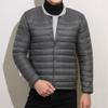 Bestgift Down jacket men's underwear large size round neck V-neck thin section Army green XL view 2