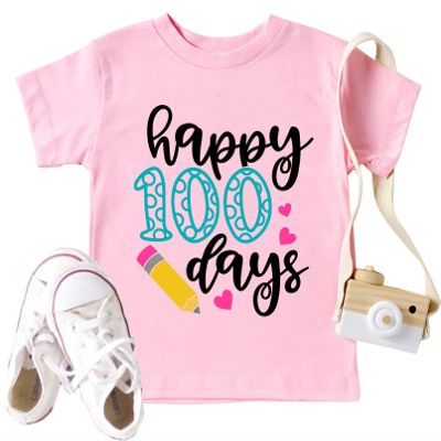 100 Days of School Shirt for Kids: Toddler Boys Girls Back to School T-Shirt Kindergarten Happy Gifts Tops