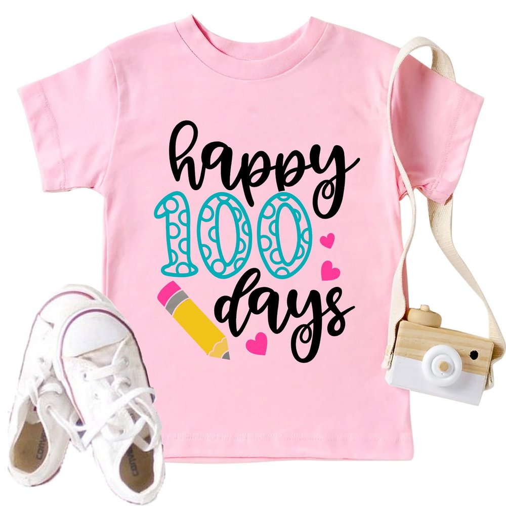 100 Days of School Shirt for Kids: Toddler Boys Girls Back to School T-Shirt Kindergarten Happy Gifts Tops