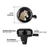 WIRESTER Black Aluminum Round Bike Bell, Classic Ring Bicycle Bell, Bike Accessories Bell Ring for Adults Kids Girls Boys - White Unicorn Head with Gold Mane and Horn view 2