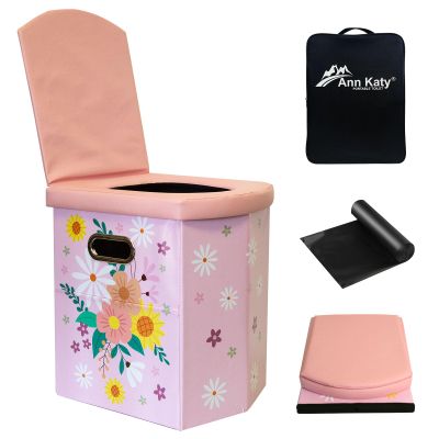 Ann Katy Upgrade XL Portable Toilet for Adults, Extra Large Portable Travel Floding Toilet, Camping Tall Toilets with Lid for Adults and Kids Compact Potty for Car,Hiking,Beach and Camping