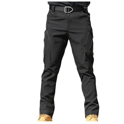 Bestgift Outdoor Pants Casual Straight Leg Cargo Pants Men's Long Pants Black IX9 L
