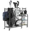 WALMANN Garage Golf Bag Storage Organizer Stand, Extra Large Golf Bag Stand with Golf Accessories Storage Shelves Rolling Golf Bags Organizer view 1