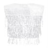 Sywiyi Women's Sequins Fringe Vest V Neck Sleeveless Open Front Waistcoat Party Prom Club Dancewear Silver 3X-Large view 4