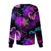 HXHYQKP Printed Nurse Scrub Jackets Valentine's Day Printed Scrub Jackets Pattern Long Sleeve Scrubs Tops Working Nurse Uniforms, 4X-Large, 01 Dark Purple view 3