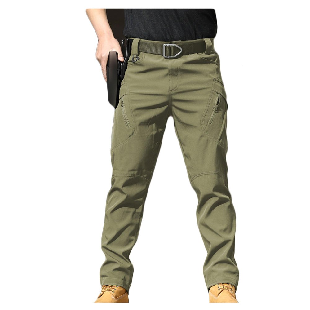 Bestgift Outdoor Pants Casual Straight Leg Cargo Pants Men's Long Pants Army Green IX9 M