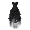 Hengzhifeng Women Cosplay Steampunk Bustier Corset with Tulle Skirt (Small,Black)