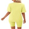 AGSEEM Cute Summer Plus Size Outfits Casual Summer Short Sleeve Sweatsuits Yellow 2XL view 3