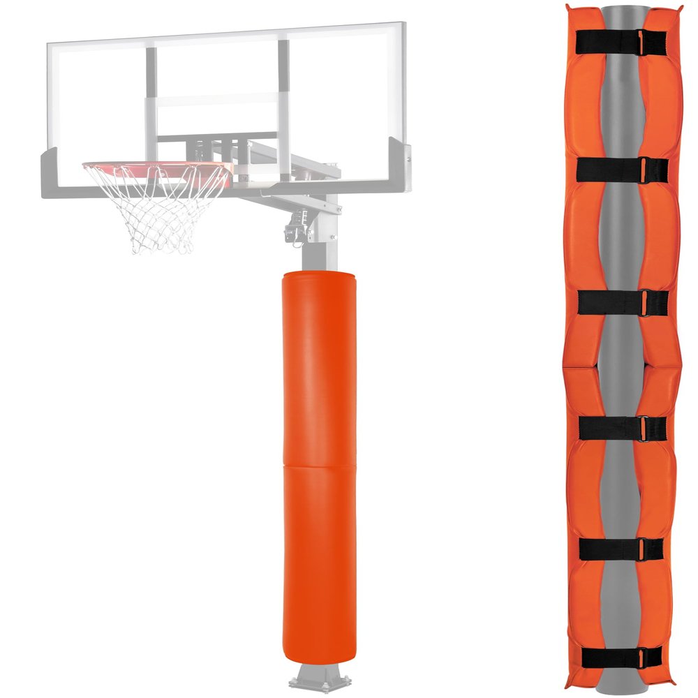 72" Tall Basketball Pole Pad, All-Weather Round Basketball Pole Padding Outdoor, 2" Thick Heavy Duty Wrap-Around Protective Pads for Adjustable & Fixed Height Basketball Hoop Poles