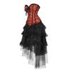 Hengzhifeng Women Gothic Bridal Boned Bustier Corset Top with Tulle Skirt (X-Large,Orange) view 2