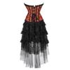 Hengzhifeng Women Gothic Bridal Boned Bustier Corset Top with Tulle Skirt (X-Large,Orange) view 3