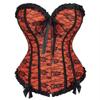 Hengzhifeng Women Gothic Bridal Boned Bustier Corset Top with Tulle Skirt (X-Large,Orange) view 4
