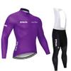 Bestgift Cycling Jerseys Long Sleeve Team Long Sleeve Set Bib Long Pants Purple 2 S view 1