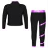 YEAHDOR Girls Kids Figure Skating Outfit Shiny Ice Skating Jacket Outerwear with Practice Leggings Performance Dancewear Purple 10 Years view 4