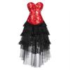 Hengzhifeng Women Renaissance Party Print Bustier Corset Top with Tulle Skirt (Large,Red) view 1